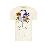 Vintage Arctic moon and mushrooms with sunflower Vintage Tee - MaliasSmallBusiness