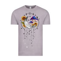 Vintage Zinc moon and mushrooms with sunflower Vintage Tee - MaliasSmallBusiness