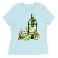 Baby Blue gin tonic bottle and cocktail Ladies Tee - AdoDesignShop