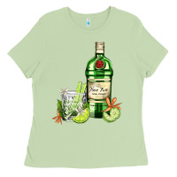 Matcha gin tonic bottle and cocktail Ladies Tee - AdoDesignShop