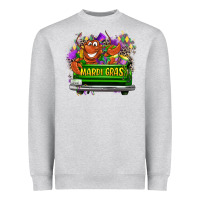 Heather Grey Mardi Gras truck Heavyweight Sweatshirt - LillyAllenDesigns