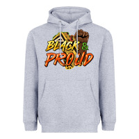Heather Grey Black and proud Heavyweight Hoodie - HowdyJamesFarm