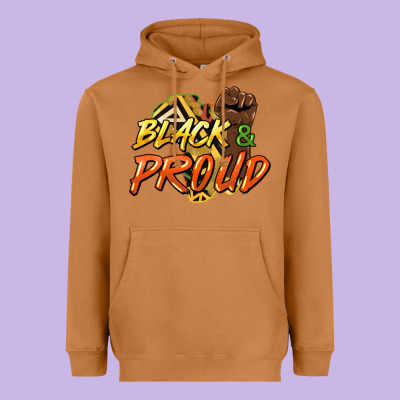 Black And Proud Heavyweight Hoodie Designed By Howdyjamesfarm