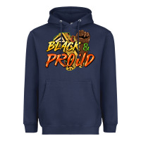 Navy Black and proud Heavyweight Hoodie - HowdyJamesFarm