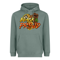 Sage Black and proud Heavyweight Hoodie - HowdyJamesFarm