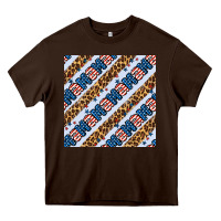 Chocolate Brown american mama leopard seamless pattern Heavy Core Tee - BundleAndBundleShop