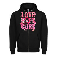 Black Love Hope Cure Cancer Awareness Zipper Hoodie - HowdyJamesFarm