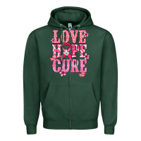 Sports Green Love Hope Cure Cancer Awareness Zipper Hoodie - HowdyJamesFarm