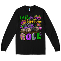 Black let the good times roll with mardi gras monster tr Long Sleeve Tee - LillyAllenDesigns
