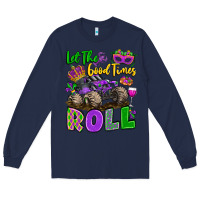 Navy let the good times roll with mardi gras monster tr Long Sleeve Tee - LillyAllenDesigns