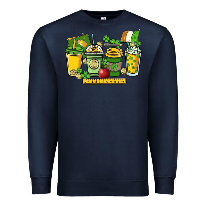 St. Patrick's Day Teacher Coffee Cups Premium Sweatshirt by HowdyJamesFarm | Teevron