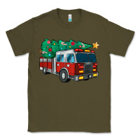 Army Green christmas fire truck Classic Tee - MaliasSmallBusiness