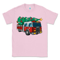 Bubblegum Pink christmas fire truck Classic Tee - MaliasSmallBusiness