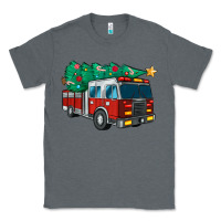 Charcoal Heather christmas fire truck Classic Tee - MaliasSmallBusiness