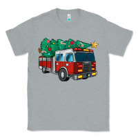 Heather Grey christmas fire truck Classic Tee - MaliasSmallBusiness