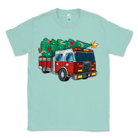 Seafoam christmas fire truck Classic Tee - MaliasSmallBusiness