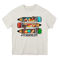 Cream #teacherlife pencils Heavy Core Tee - JahusDesignShop