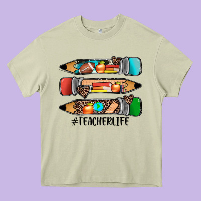 #teacherlife Pencils Heavy Core Tee Designed By Jahusdesignshop