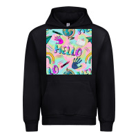 Black hello kindergarten seamless pattern Urban Hoodie - BundleAndBundleShop