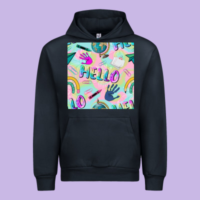 Hello Kindergarten Seamless Pattern Urban Hoodie Designed By Bundleandbundleshop
