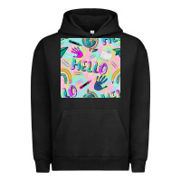Pigment Black hello kindergarten seamless pattern Urban Hoodie - BundleAndBundleShop
