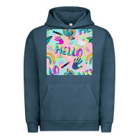 Pigment Midnight Navy hello kindergarten seamless pattern Urban Hoodie - BundleAndBundleShop