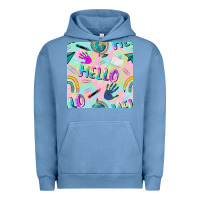 Pigment Pebble Blue hello kindergarten seamless pattern Urban Hoodie - BundleAndBundleShop