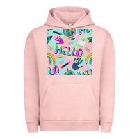 Pigment Salmon hello kindergarten seamless pattern Urban Hoodie - BundleAndBundleShop