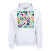 White hello kindergarten seamless pattern Urban Hoodie - BundleAndBundleShop