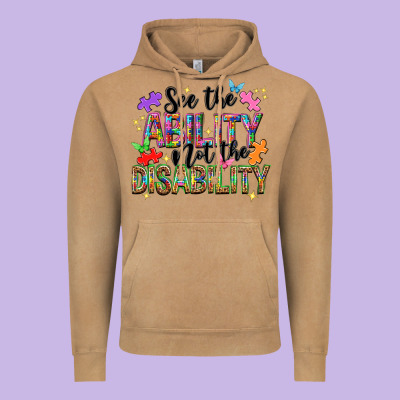 See The Ability Not The Disability Vintage Hoodie Designed By Nancycooperartshop