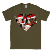Army Green farm animals christmas Classic Tee - CowhideDigitalArt