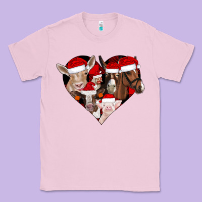 Farm Animals Christmas Classic Tee Designed By Cowhidedigitalart