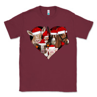Burgundy farm animals christmas Classic Tee - CowhideDigitalArt