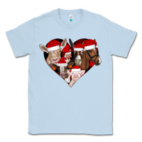 Dusty Blue farm animals christmas Classic Tee - CowhideDigitalArt