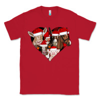 Red farm animals christmas Classic Tee - CowhideDigitalArt