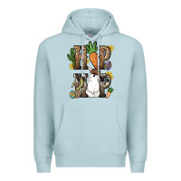 Blue Mist Hip hop Easter Bunny Easter Day Premium Hoodie - HowdyJamesFarm