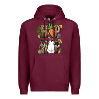 Burgundy Hip hop Easter Bunny Easter Day Premium Hoodie - HowdyJamesFarm