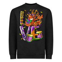 Black Mardi Gras love Heavyweight Sweatshirt - LillyAllenDesigns