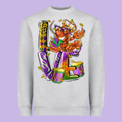 Mardi Gras Love Heavyweight Sweatshirt Designed By Lillyallendesigns