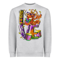 Heather Grey Mardi Gras love Heavyweight Sweatshirt - LillyAllenDesigns