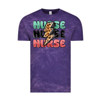 Cloud Purple nurse leopard lightning bolt Vintage Tee - MaliasSmallBusiness