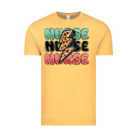 Vintage Mustard nurse leopard lightning bolt Vintage Tee - MaliasSmallBusiness