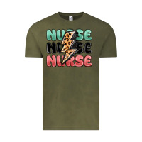 Vintage Olive nurse leopard lightning bolt Vintage Tee - MaliasSmallBusiness