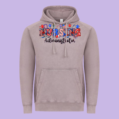 4th Of July Nursing Administrator Vintage Hoodie Designed By Nancycooperartshop