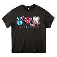 Asphalt peace love dental Heavy Core Tee - AdoDesignShop