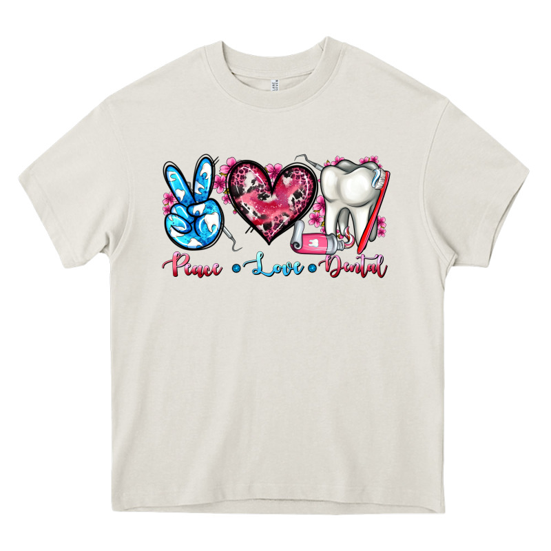 Peace Love Dental Heavy Core Tee by AdoDesignShop | Teevron