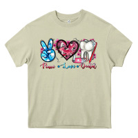 Mossy peace love dental Heavy Core Tee - AdoDesignShop