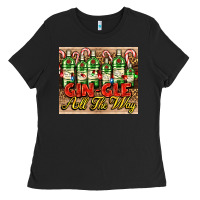Black GIN GLE Christmas gin bottles Ladies Tee - AdoDesignShop
