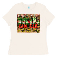 Bone GIN GLE Christmas gin bottles Ladies Tee - AdoDesignShop
