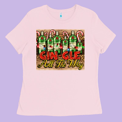 Gin Gle Christmas Gin Bottles Ladies Tee Designed By Adodesignshop